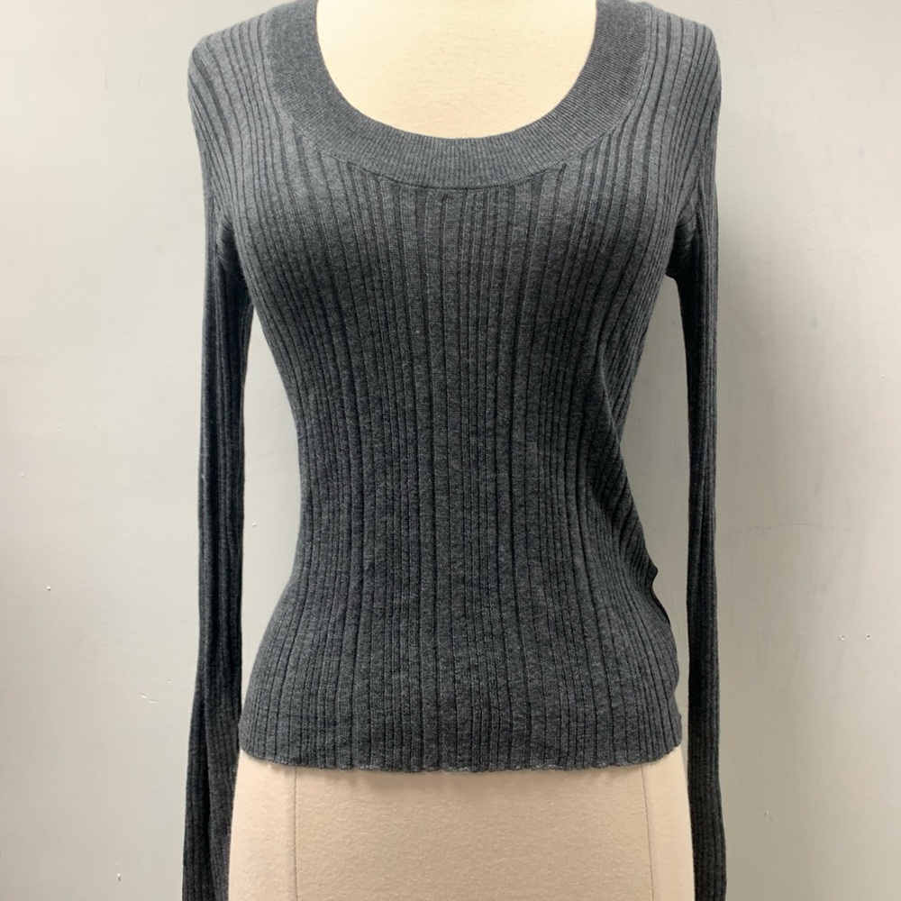 Zara NWT Wool blend Gray Ribbed Women's Thin Sweater size S ref 9598/206